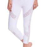 Alo Yoga White Nude Mesh High Waisted Charm Cutout Lazer Cut Capri Leggings Photo 1