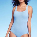 Kona Sol  Women's Full Coverage Pucker Textured Square Neck One Piece Swimsuit‎ Photo 0