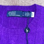 Ralph Lauren Polo  Cashmere Purple Cable Knit Crewneck Sweatshirt New Small Photo 4