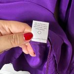Lavender Brown  Purple 100% Silk Tie Neck Long Sleeve Blouse Top Women's Size S Photo 4