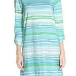 Lilly Pulitzer  Linden A-Line Seaspray Blue Sea Stripe Coastal Tee Shirt Dress Photo 1