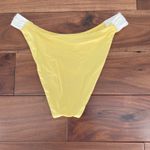 Lulus Yellow White Trim Bikini Bottoms Swimsuit Beach Vacation Size M Photo 5