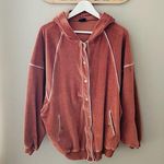 Urban Outfitters Oversized Button Up Hoodie Brown Sz XS Photo 0