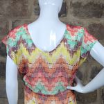 American Rag Cie Dress Pastel Colored Chevron Mini Flutter Sleeve Woman's XS Photo 7