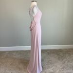 AQUA Backless Sleeveless Ruffled Long Column Evening Gown Pink Size 10 Dress Photo 3