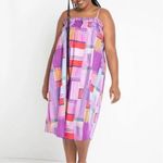 Eloquii Eloqui Shift Dress Smocked Bodice Empire Gathered Color Block Midi plus size 26 Photo 16