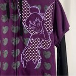 Disney Juniors Plus 1X Tinkerbell Sweater Hooded Zip Jacket Thermal Sleeve Photo 2