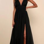 Lulus NWOT  Heavenly Hues Black Maxi Dress Bridesmaid Wedding Banquet Formal M Photo 0