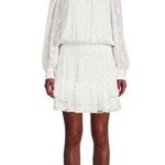Ramy Brook  Sashah Star Tiered White Minidress Size L, NWT Long Sleeve Ruffle Hem Photo 0