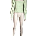 Gianni Bini NWT Sage Green Long Sleeve Crop Top Photo 2