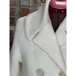 Blazer double breasted waffle knit cream 1950s oversized collar Size 8 Photo 2