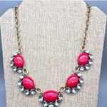 Stella & Dot Mae Gold Tone & Red Collar Statement Necklace 23" Retired Photo 1