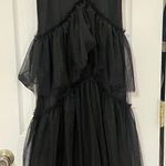 Black Tulle Spaghetti Strap Tiered Fashion Prom Dress Size XS Photo 2
