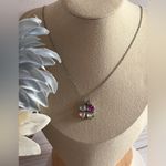 Multicolored Magnetic Clover Pendant Necklace NWT Blue Photo 1