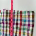 Lafayette 148  rainbow check ruffle neck blouse sz 10 Photo 5