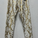 Astoria Activewear Astoria LUXE Leggings Metallic Gold White Snake skin Full Length XS XSmall Photo 0