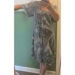India Boutique Short Sleeve Tie Dye Umbrella Dress Gray Size M Photo 9
