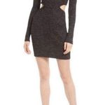 Open Edit Sparkle Cutout Sweater Mini Dress Black/Silver Size Medium NEW Photo 0