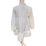 Bird & Knoll Bo Tiered Cotton Mini Dress in White Small Photo 3