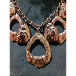 Dana Buchman Bronze Hammered Statement Necklace Chunky Chain Lobster Clasp Photo 2
