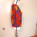 American Vintage Nouveau Floral Flowers Vintage Retro Bright Rayon Size Medium M Shirt Blouse Photo 9
