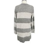 Verve Ami  Striped Open Front Cardigan Gray Light Gray Size Large Photo 7