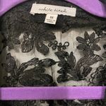 White Birch Lace Jacket Woman Medium Black Blazer Sheer Brocade Elegant Formal Photo 3