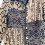 Allure Tapestry Jacket Bohemian Button Front Blazer Coat Brown Black L Boho Fall Size L Photo 1