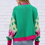 Davi & Dani Colorful Patterned Women's Sweater Dopamine Slouchy Oversized Large Print Bright Photo 6