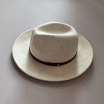 Free People  Women’s Wythe Leather Band‎ Felt Fedora Hat One Side Photo 2