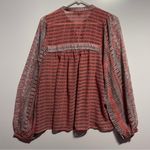 Lucky Brand Border Print Boho Peasant Top small Photo 2