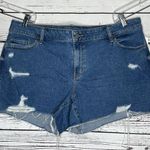 Old Navy  NWT Size 18 Plus Blue Denim Mid-Rise Distressed Boyfriend Jean Shorts Photo 0