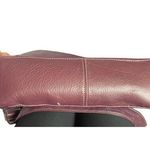 Levenger Shoulder Bag Large Medium Maroon Burgundy Fold Over Chic Purse Saddle Photo 10