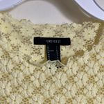 Forever 21 🌞 Yellow Floral Lace Cropped Short Sleeve Blouse Shirt Photo 2