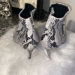 Worthington  Gray and Black Ankle Booties Snakeskin Print Photo 4