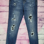 Judy Blue SKINNY FIT DISTRESSED CAMO INSERT CUFF JEANS 5/27 Photo 0