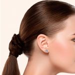 Macy's Macy’s 3 Ct TW Cubic Zirconia Round Stud Earrings in Fine Silver Plate NWT Photo 0