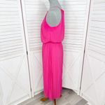 Sam Edelman Pleated Skirt Fit Flare Sleeveless Midi Dress Sundress Pink Small Photo 2