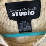 Designers Originals Studio Cream Floral Embroidered Knit Top Size P/M Yellow Photo 3