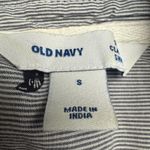 Old Navy  Classic Shirt Womens Small Blue White Stripe Cat lady Print Button Down Photo 3