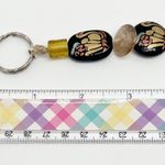 Handmade Painted Golden Monkey Beaded Keychain Hand Crafted Artisan Gold Photo 2