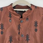 Vtg 90s Chico's Design Tunic Button Top Sz 2 Boho Sheer Burnout Whimsigoth Art Brown Photo 1