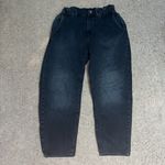 ZARA Baggy Slouchy Fit Paperbag Jeans High Waist Cropped Ankle Faded Black 8 Photo 3