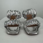 Seychelles Leeward Metallic Sandal Silver size 6 Faux Leather Square Toe Heels Photo 3