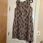 #98 LAFAYETTE 148 NEW YORK METALLIC PATTERN MINI DRESS SIZE 14 Tan Photo 1