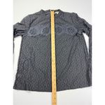 Loft  Lace Blouse Mock Neck‎ Long Sleeve Elegant Top Black Size Small Photo 3