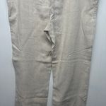 Vintage Lands' End 100% Linen Womens High Rise Pants 16/18 Natural Breathable Photo 7