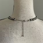Sparkly Black Crystal Rhinestone Necklace & Earrings Set Matching Event Demure Photo 4