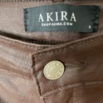 Akira Brown Coated Moto Jeggings Women’s Brown Skinny Pants Small Excellent Condition Photo 5