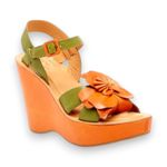 Kork-Ease x Anthropologie 7 Mina Flower Applique Platform Wedge Leather Sandals Photo 0